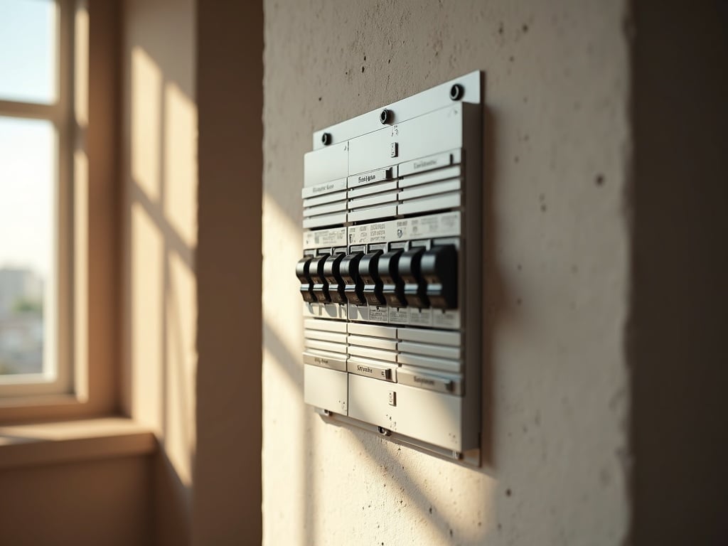 Newly installed commercial electrical panel with organized breakers supporting a build out electrical for commercial space project in a North Scottsdale office tenant improvement