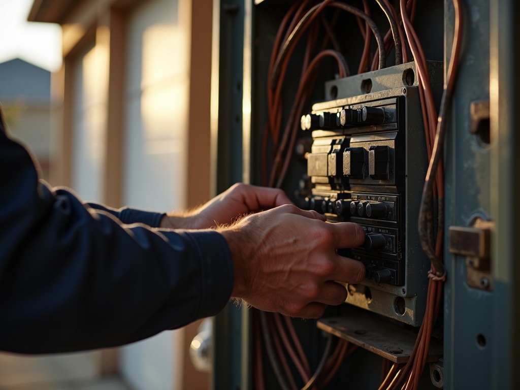 A licensed electrician completing an HVAC electrical connection services panel upgrade by running a new dedicated circuit breaker inside a residential electrical panel