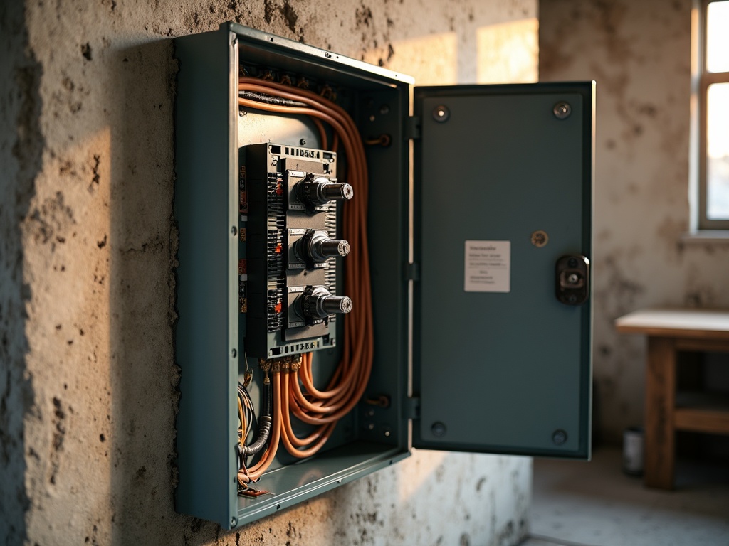 Organized heavy-gauge wiring and circuit breakers inside a commercial panel as part of a professional industrial machinery wiring services installation.