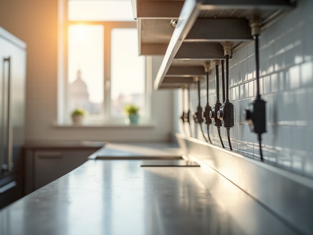 Restaurant Electrical Services Dedicated commercial kitchen circuits installed as part of professional restaurant electrical services for a busy food service operation.