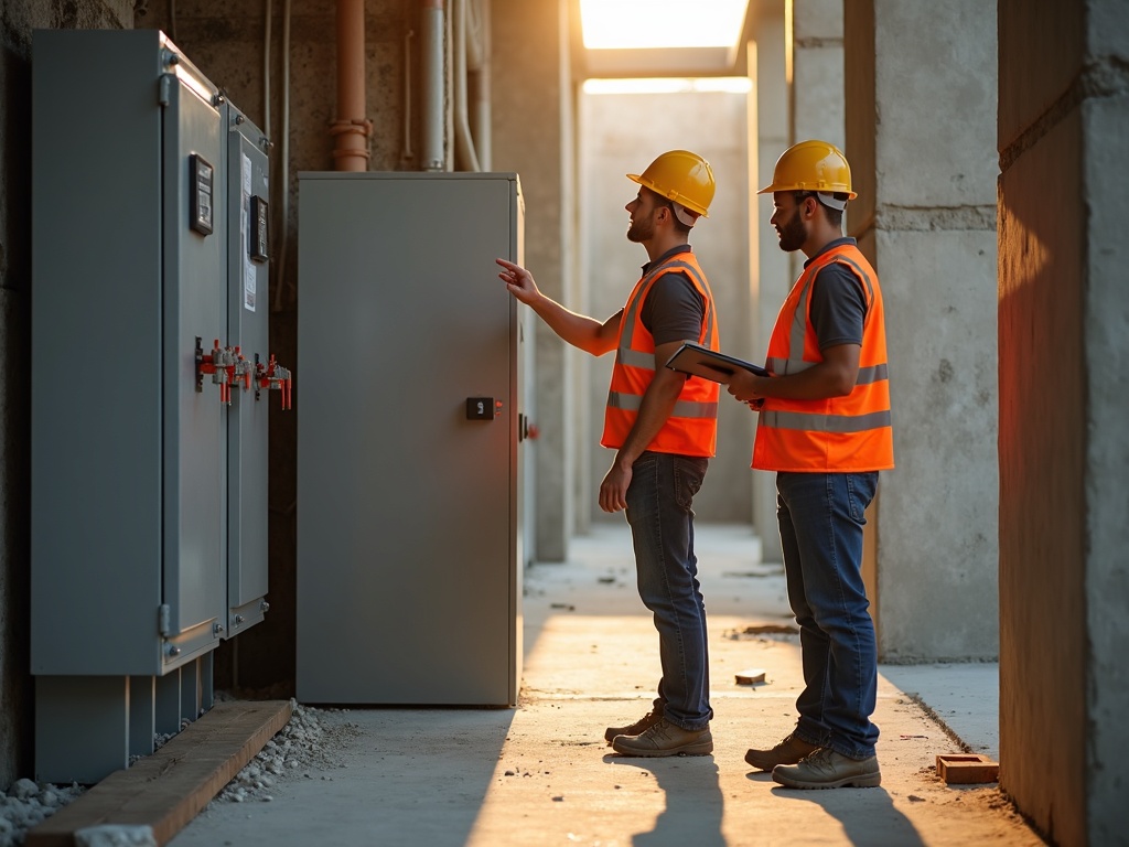 Temporary Power Setup A licensed electrician overseeing temporary power setup services at a commercial renovation project serving a Scottsdale area business