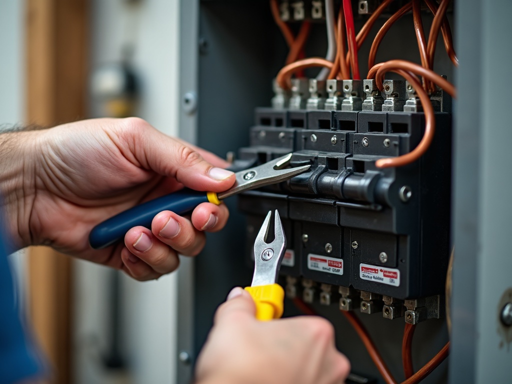 Whole-Home Propane Backup Power A licensed electrician installing an automatic transfer switch as part of a whole home propane backup power system in a Scottsdale residential garage