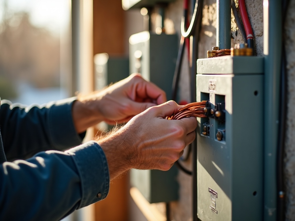 Whole-Home Standby Backup Power A licensed electrician installing an automatic transfer switch as part of a whole-home standby backup power system in a Scottsdale residence