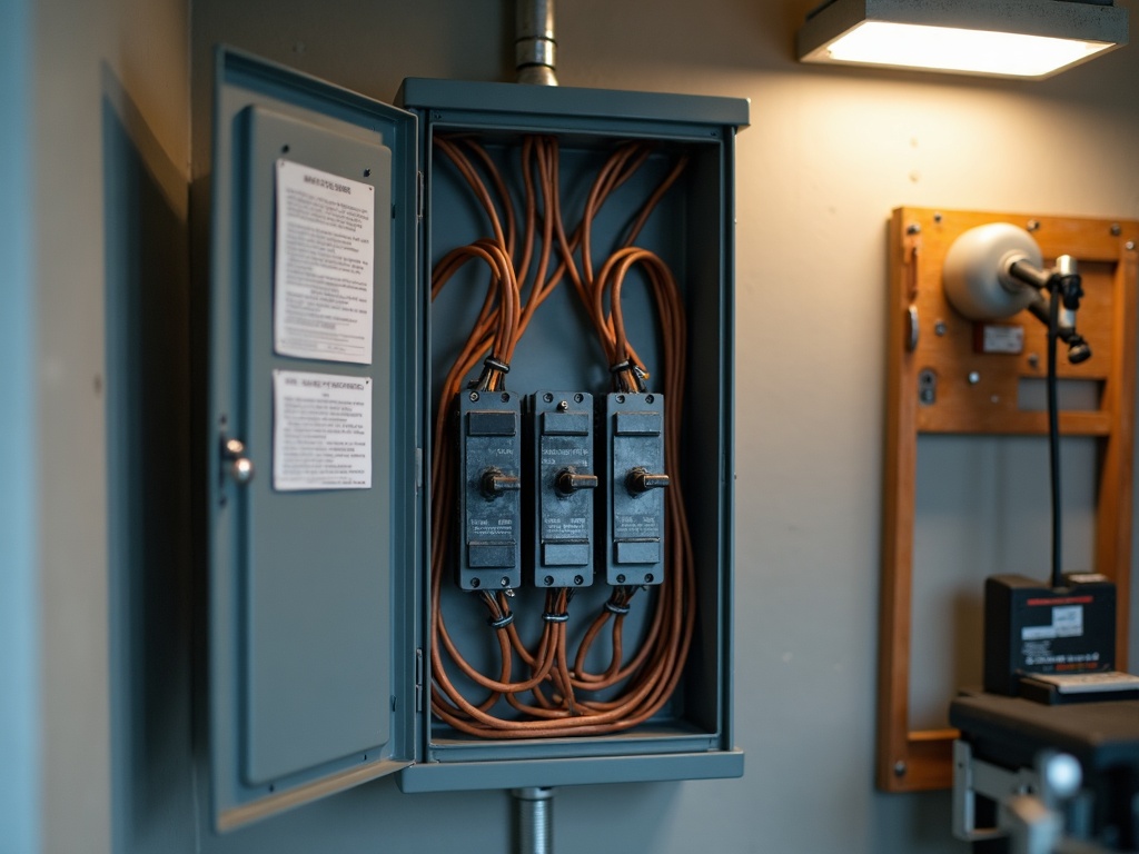 Newly installed copper wiring and upgraded breaker panel completed as part of an aluminum wiring replacement home electrical services project in a Maricopa County home