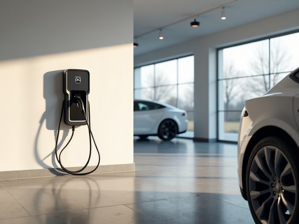 Circuit Additions & Load Balancing A newly installed dedicated EV charger circuit and subpanel in a Scottsdale home garage demonstrating expert circuit additions and load balancing for electric vehicle owners