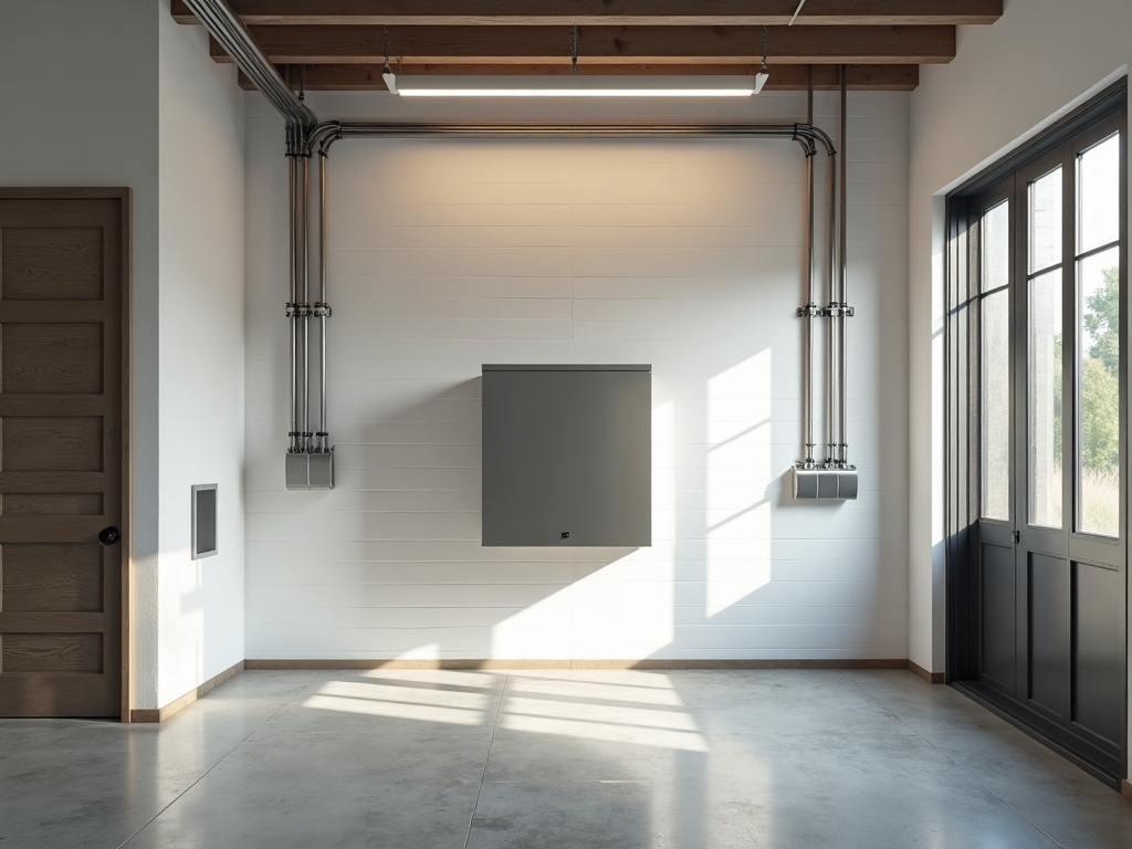 Whole-Home Automatic Backup Power A wall-mounted home battery backup system wired as part of a whole-home automatic backup power installation in a clean modern Arizona home utility room