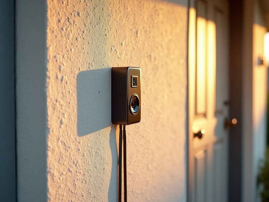 Smart Doorbells and Video Doorbells: What Hardwiring One Actually Takes a licensed electrician completing a video doorbell electrical hookup at a modern Scottsdale home entrance in warm afternoon light