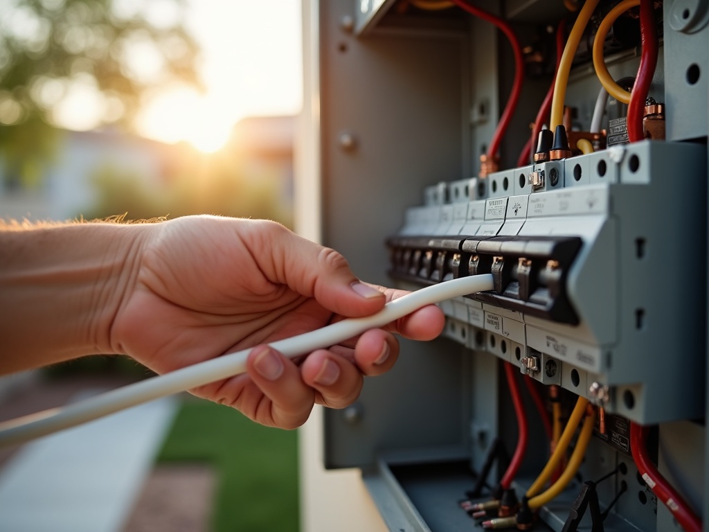 Does a Refrigerator Actually Need a Dedicated Circuit? Here's the Honest Answer A licensed electrician installing a dedicated outlet for a refrigerator in a modern Scottsdale kitchen, demonstrating does a refrigerator need a dedicated circuit