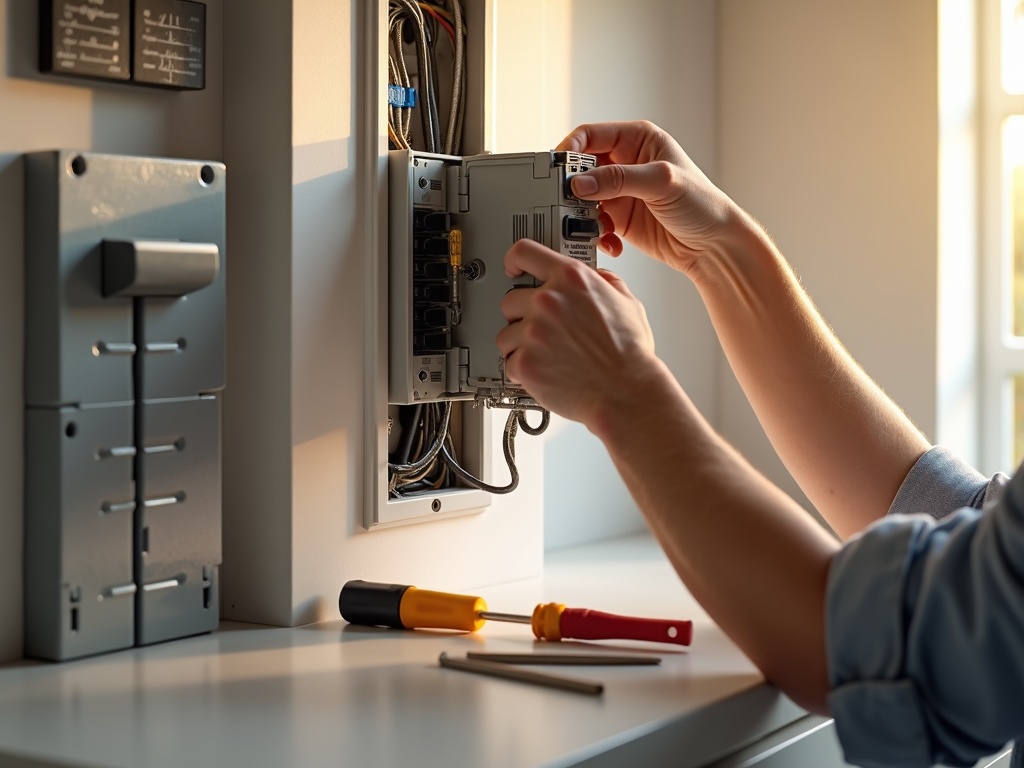 Induction Range Circuit Requirements: What Your Kitchen Needs Before the Cooktop Arrives A licensed electrician installing a dedicated circuit breaker for induction range circuit requirements in a modern Scottsdale home electrical panel