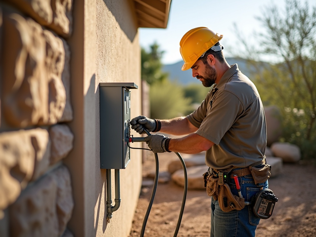 Access Control and Gate Operator Wiring: What the Electrical Install Actually Involves Licensed electrician installing access control electrical wiring from a panel to a gate column on a Scottsdale residential property