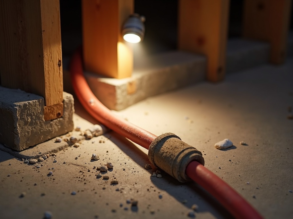 A licensed electrician inspecting pest damage wiring repair inside an Arizona home attic, with chewed cable insulation visible under flashlight