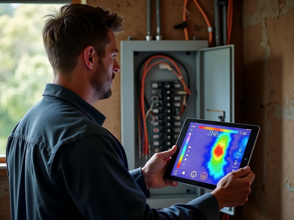 Backup Power for Medical Equipment at Home: What You Need Before the Grid Goes Down A licensed electrician installing a backup power for medical equipment system next to a residential electrical panel in a Scottsdale home utility room.