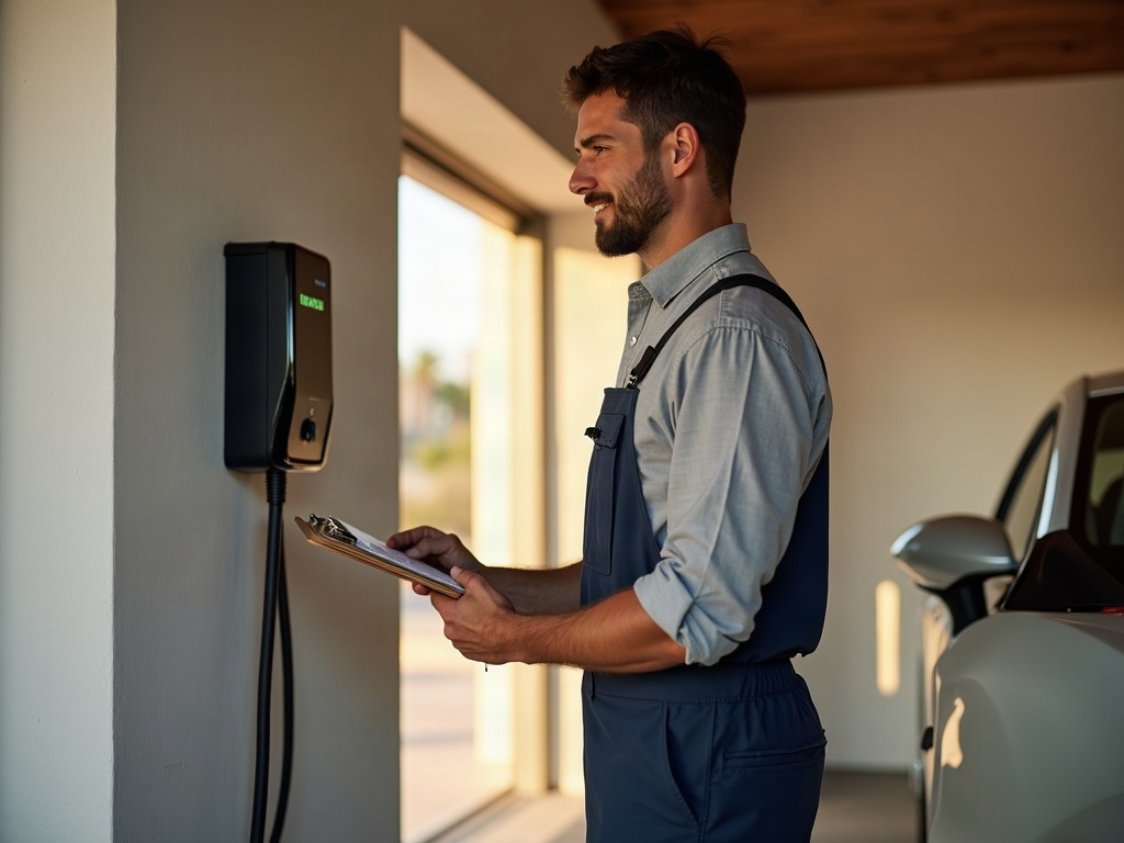 What's the Difference Between a Licensed Electrician and a Journeyman? A licensed electrician carefully inspecting a residential electrical panel — the kind of credentialed work that defines what is a journeyman electrician versus a master or contractor