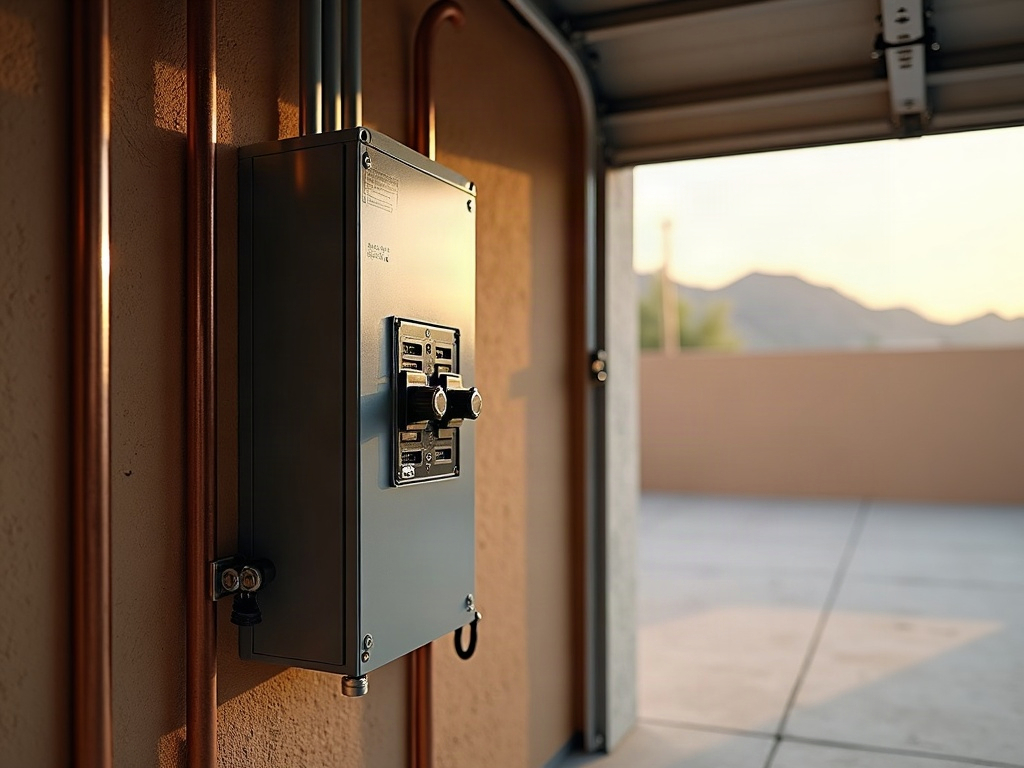 Can Your Garage Panel Actually Handle an EV Charger? Here's How to Find Out can my garage panel handle an EV charger — A licensed electrician using a thermal imaging camera to assess whether a residential garage panel can handle an EV charger installation