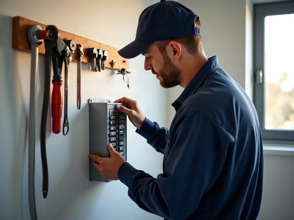 Essential Circuit Backup: How to Power Just the Circuits That Matter Most A licensed electrician completing essential circuit backup wiring on a critical load transfer subpanel inside a modern residential utility room