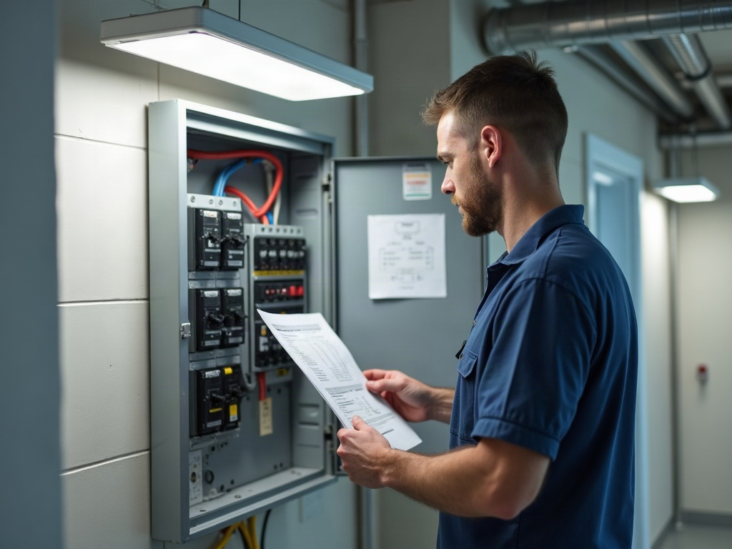 Medical Exam Room Electrical: What the Wiring Requirements Actually Look Like A licensed electrician installing dedicated medical exam room electrical receptacles inside a clean clinical exam space in Scottsdale
