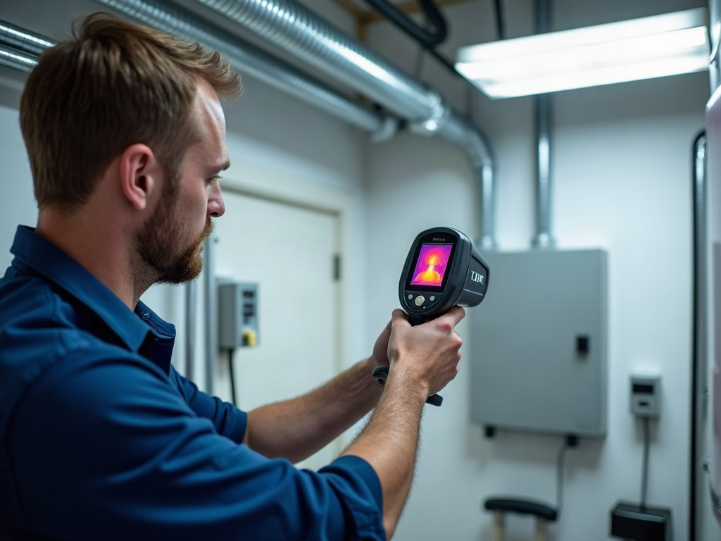 Dental Vacuum Systems and Office Electrical: What Your Contractor Might Be Missing A licensed electrician wiring a dedicated circuit for a dental vacuum system electrical installation in a commercial dental office utility room.