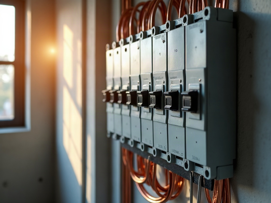 Apartment and Multi-Unit Building Electrical Upgrades: Who Manages What Licensed electrician inspecting a commercial distribution panel during an apartment building electrical upgrade inside a multi-unit utility room