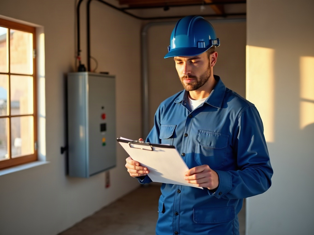 Why Pulling Your Own Electrical Permit in Arizona Usually Backfires A licensed electrician reviewing a printed electrical permit application, illustrating how to get permit for electrical work in an Arizona home
