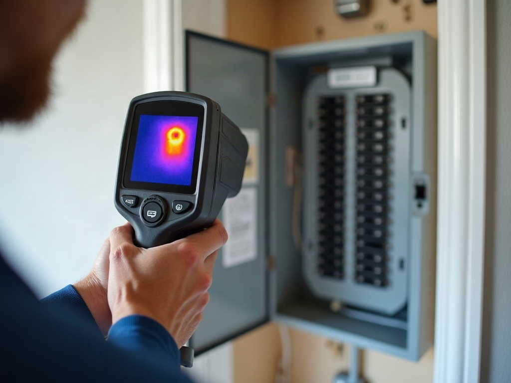 Crackling or Buzzing Sound Coming From Your Panel? Don't Wait to Find Out Why A licensed electrician using a thermal imaging camera to diagnose an electrical panel making crackling noise inside a Scottsdale home